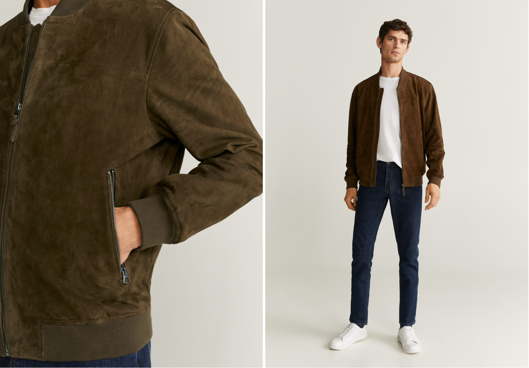 Chaqueta ante marron hombre mango