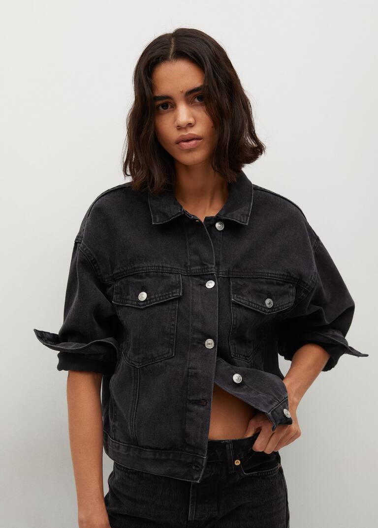 Denim oversized jacket Women Mango USA