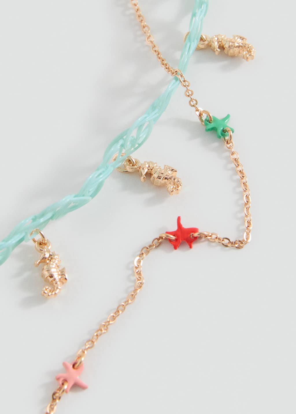 Mango Combined Necklace Pack Aqua Green