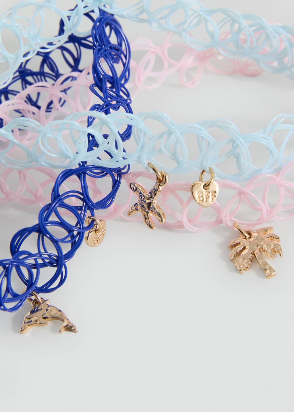 Mango Pack Of 3 Chokers Pink
