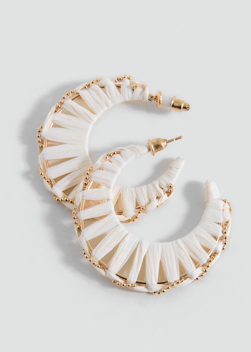 Mango Teen Open Hoop Earrings Sand