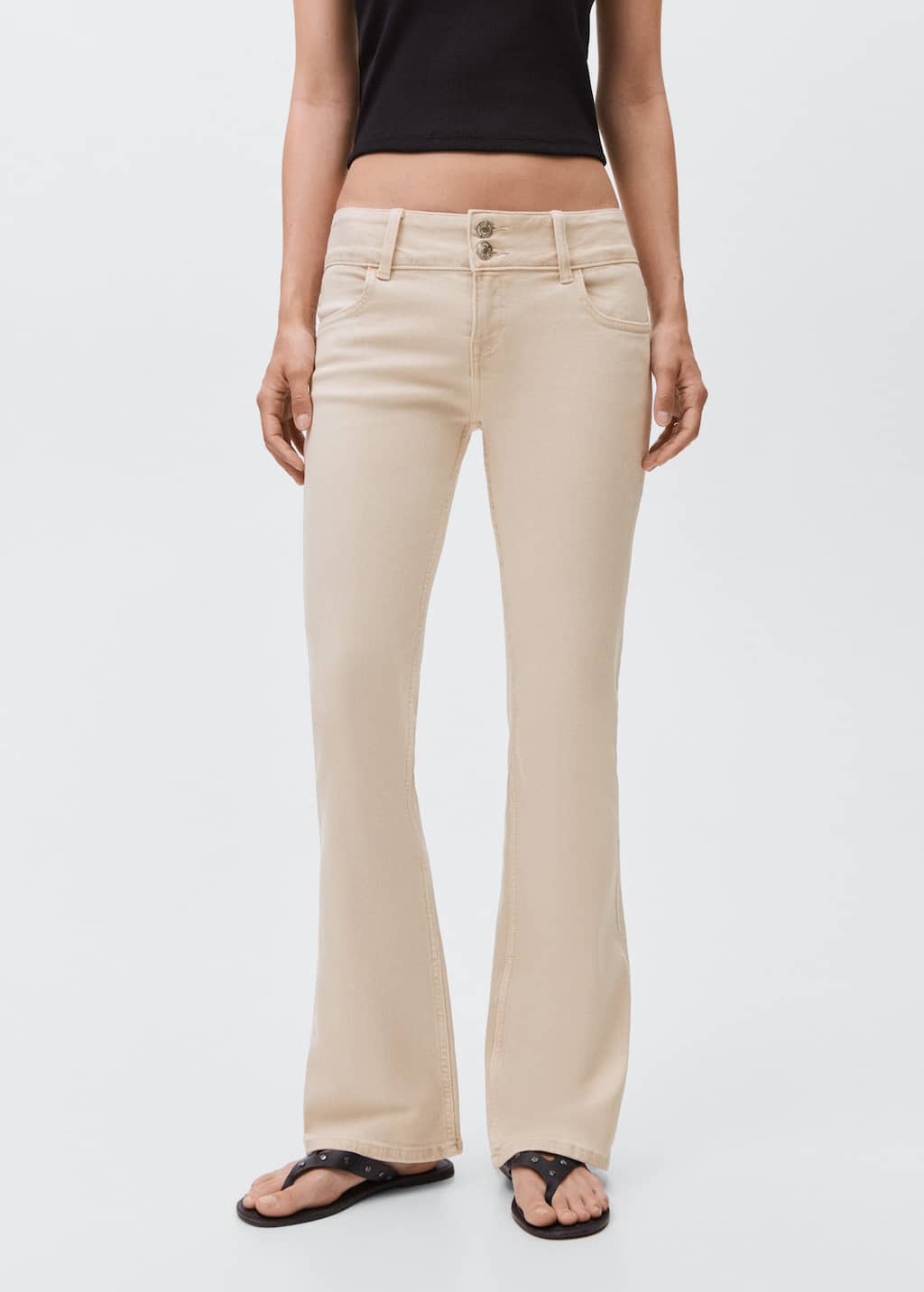 Low-waist flared jeans