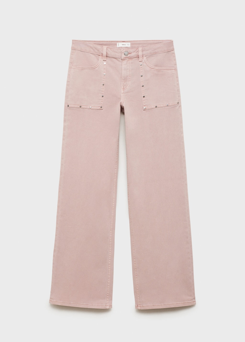 Mango Teen Studded Culotte Jeans Pastel Pink