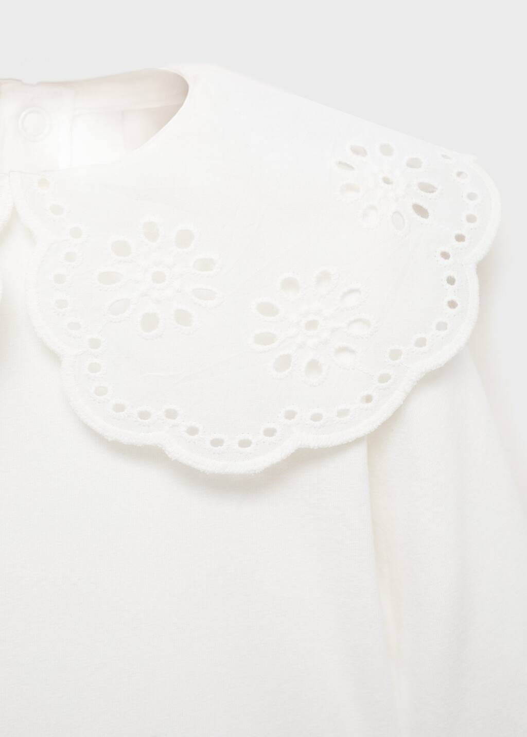 Embroidered babydoll-neck body