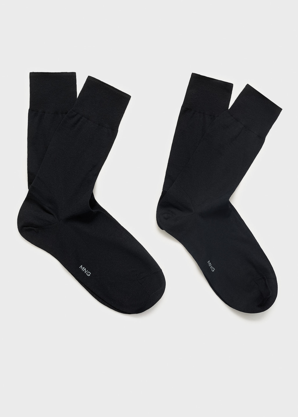 Mango Man Pack Of 2 Long Cotton Socks Black