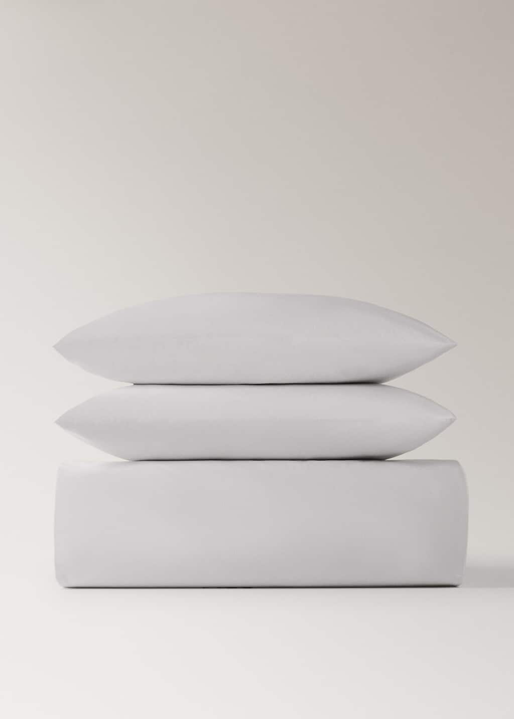 Mango Home Percale Cotton Duvet Cover King Bed Grey