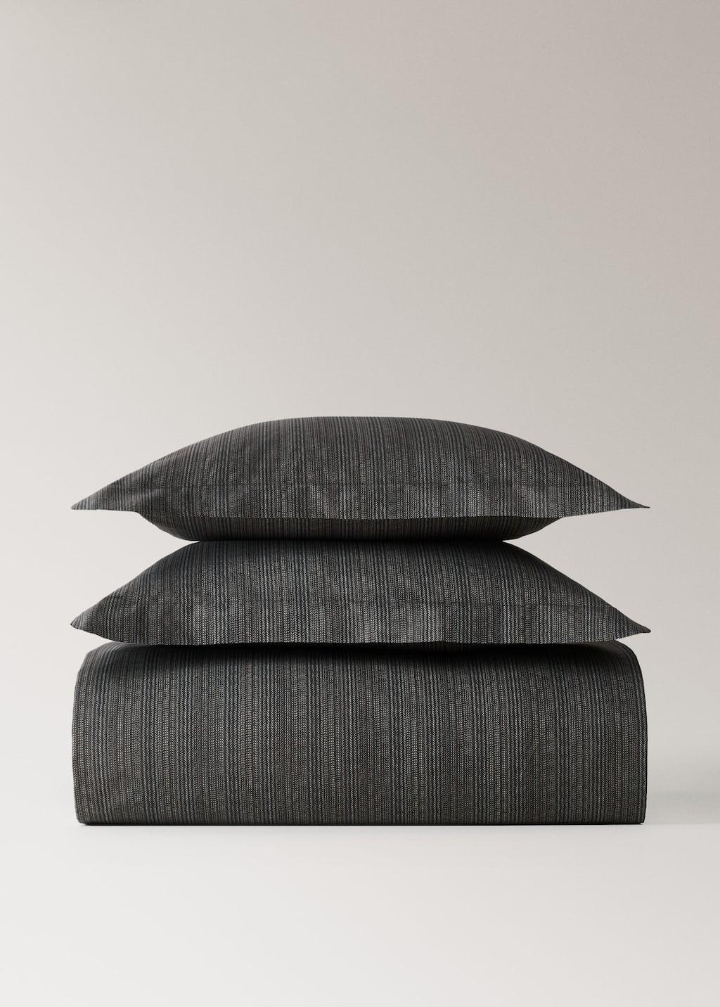 Mango Home Percale Cotton Duvet Cover With Tailoring Print For A 90 Cm Bed Chocolate In Black
