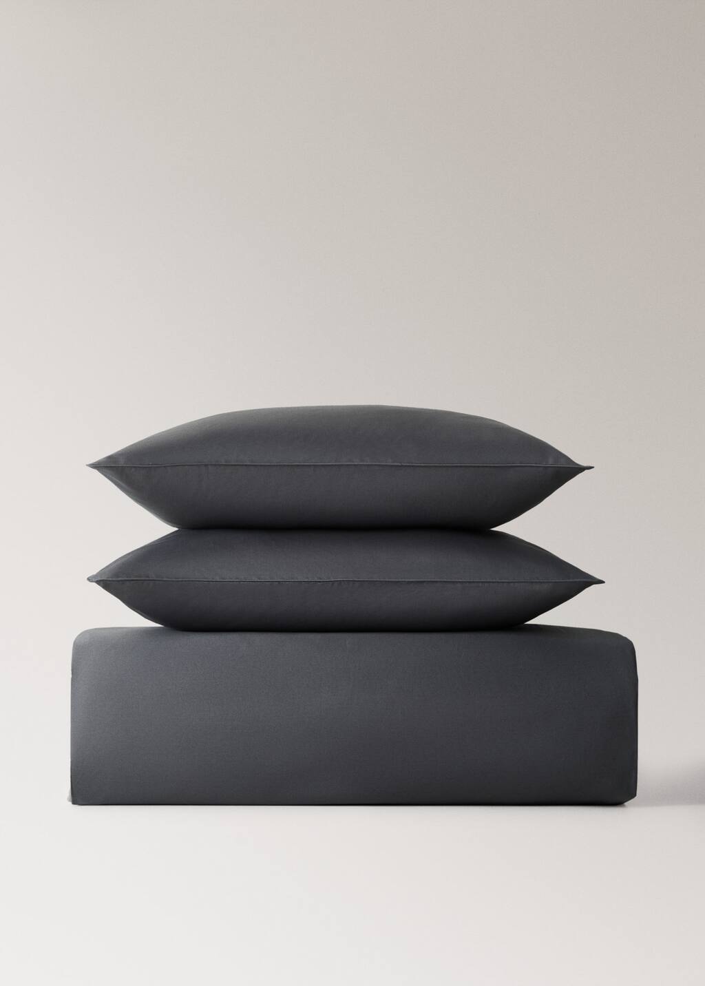Mango Home 600-thread Count Satin Cotton Duvet Cover For 180/200 Cm Bed Dark Grey
