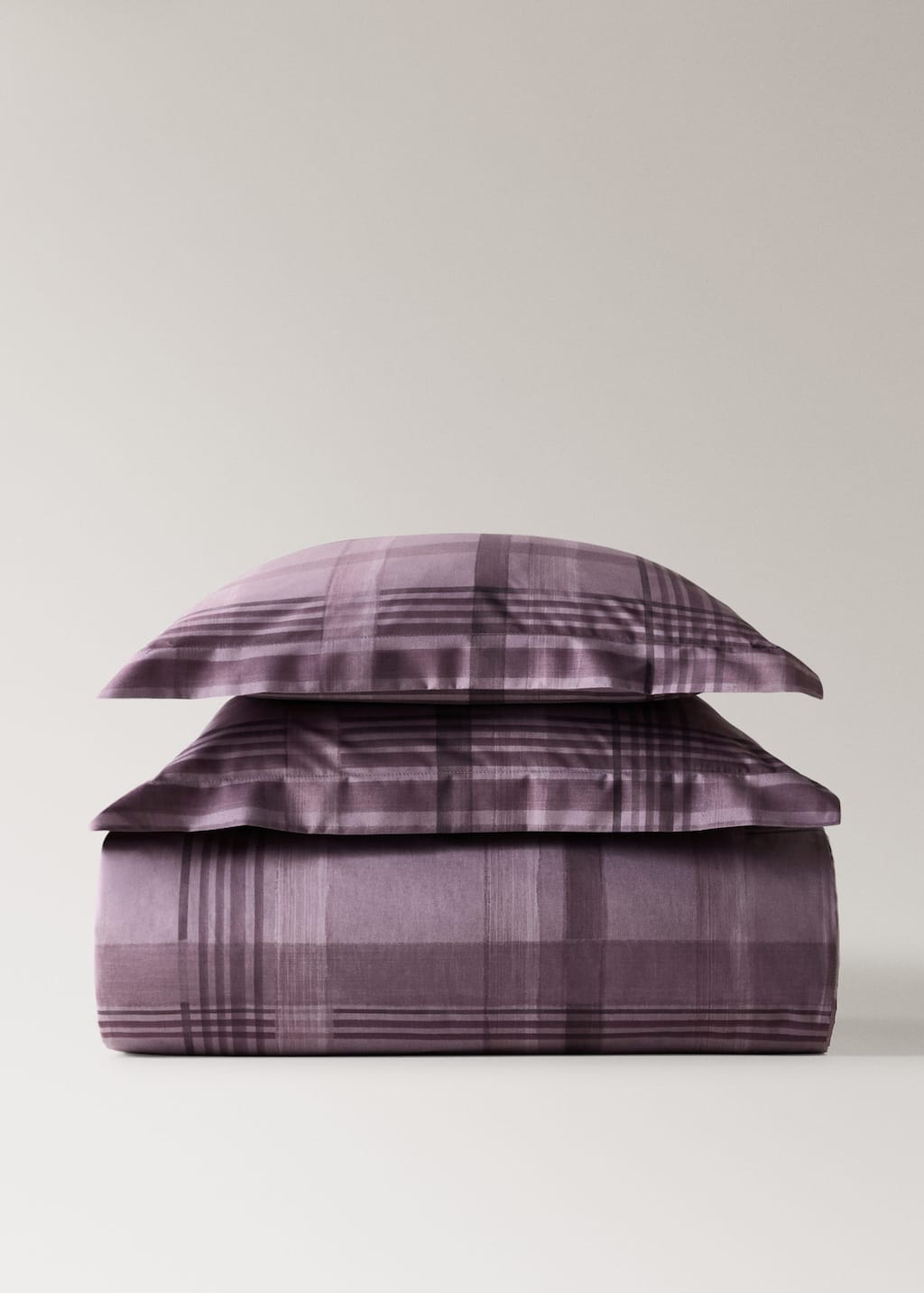 Mango Home Cotton Percale Duvet Cover With Watercolor Print Single Bed Plum