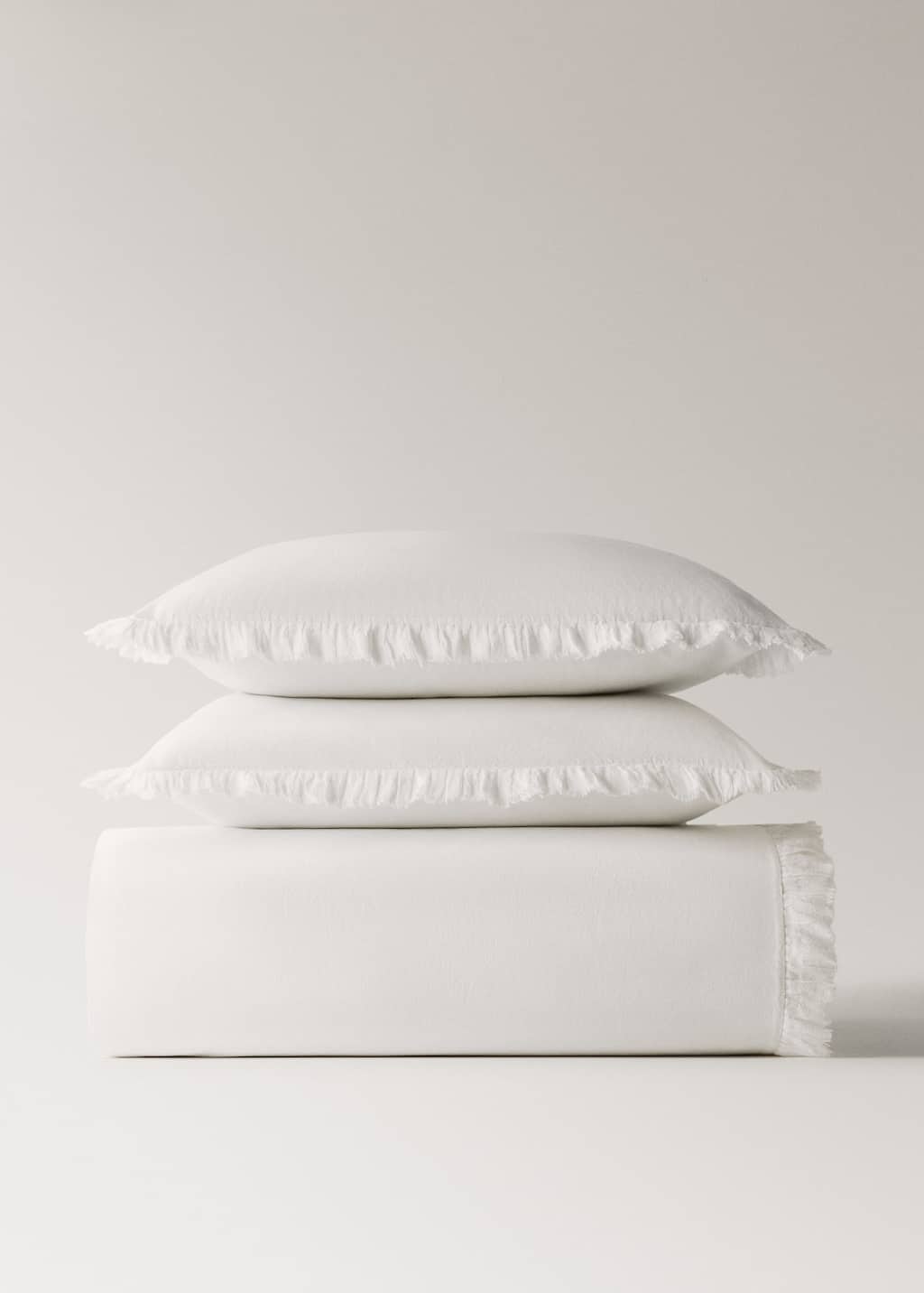 Percale cotton duvet cover with chiffon ruffle for 200 cm bed