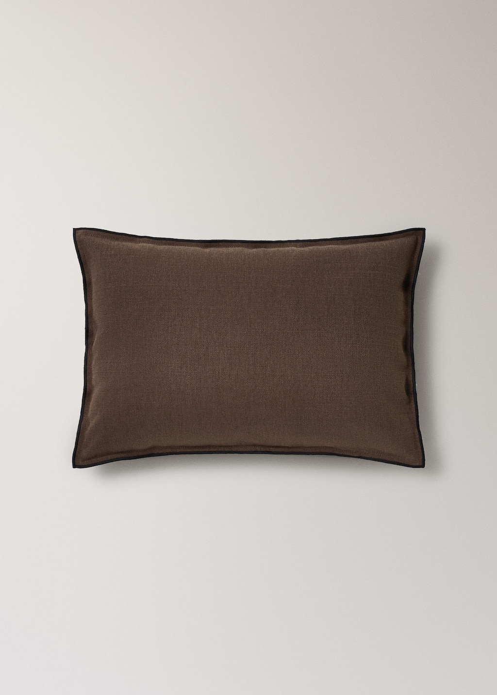 Mango Home Linen Cotton Cushion Cover Overlock Tab 40x60 Cm Chocolate