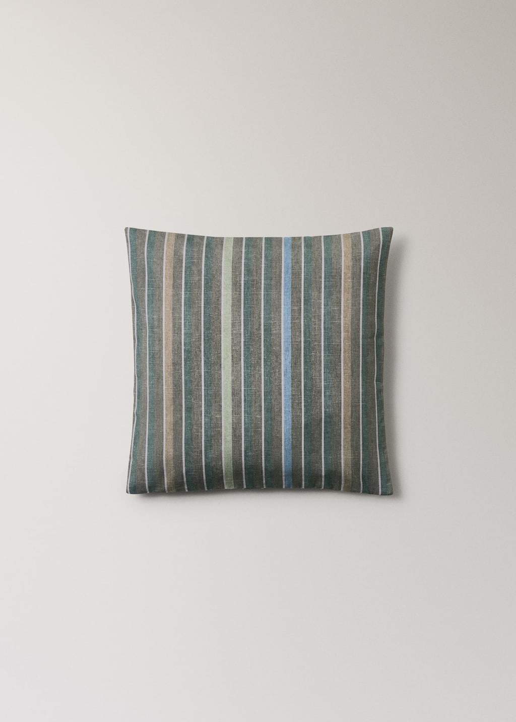 Mango Home Cotton Cushion Cover With Printed Stripes 45x45 Cm Ink Blue