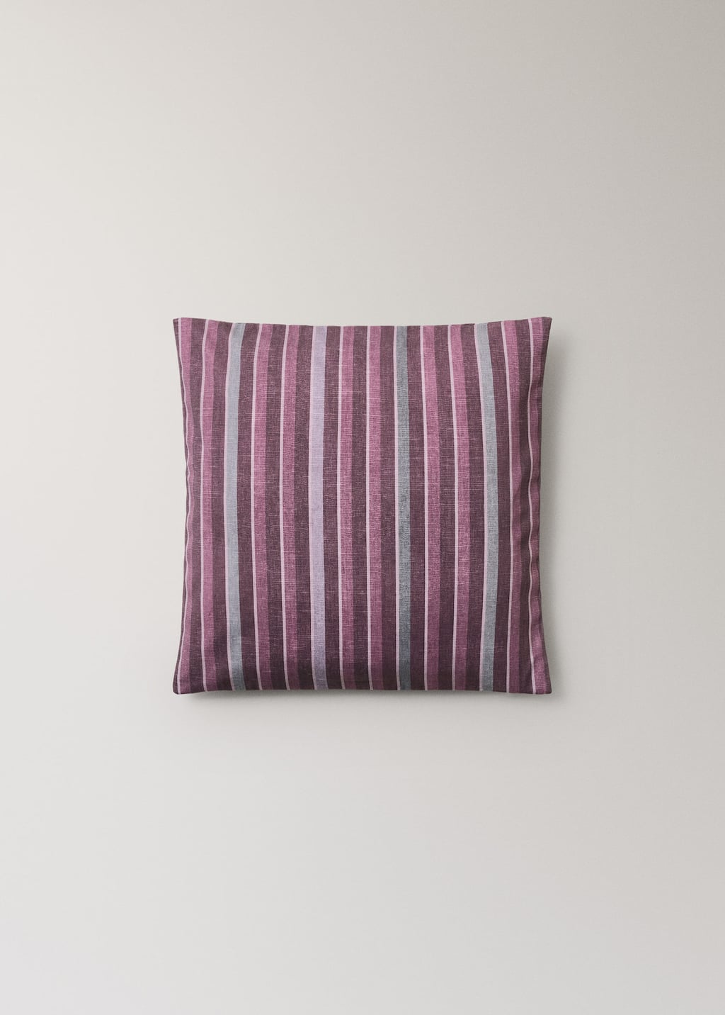 Mango Home Housse De Coussin En Coton Imprimé À Rayures 45x45 Cm Prune - Home - 45x45cm -