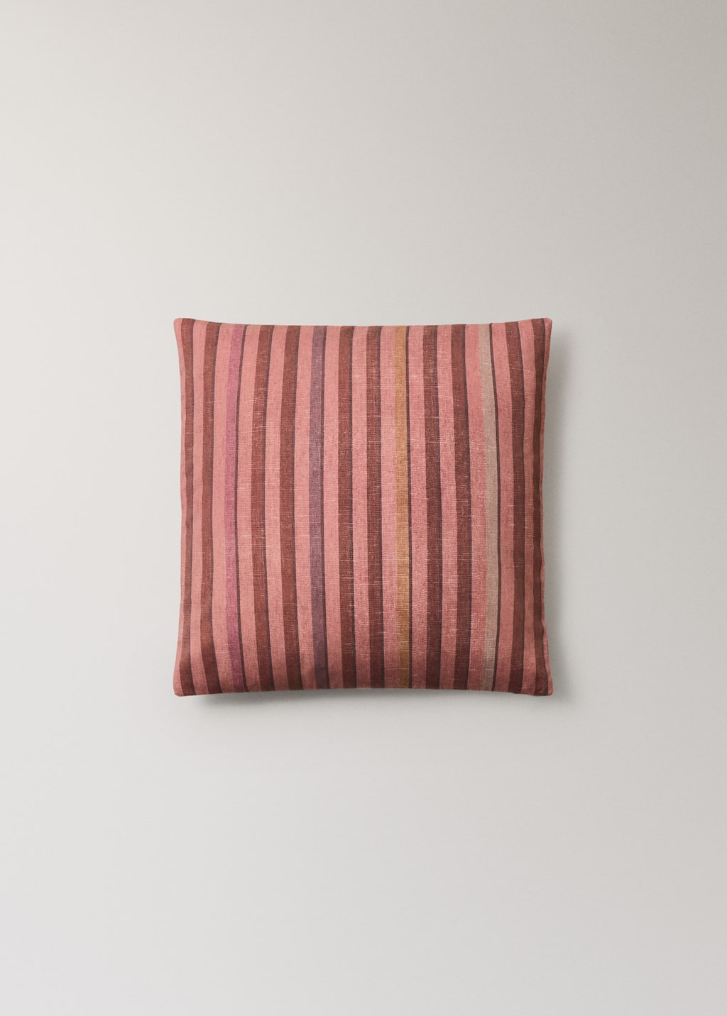 Mango Home Housse De Coussin En Coton Imprimé À Rayures 45x45 Cm Rose Géranium - Home - 45x45cm -