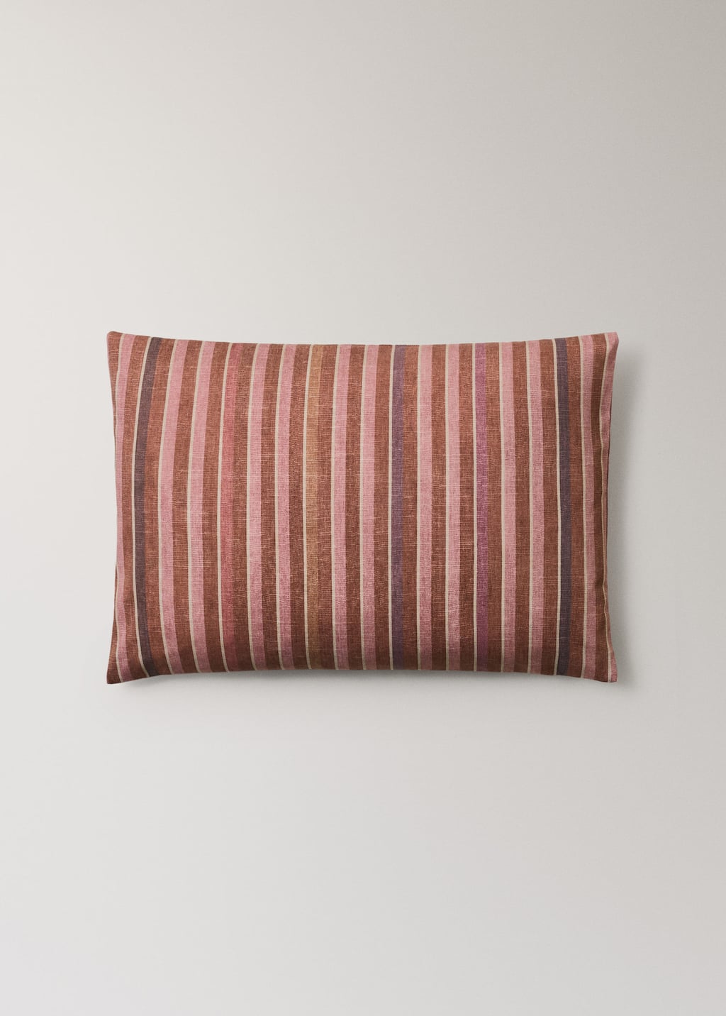 Mango Home Housse De Coussin Lin Coton Rayure Imprimée 40x60 Cm Orange Brûlé - Home - 40x60cm -