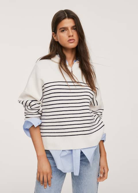 Striped knit sweater by Mango