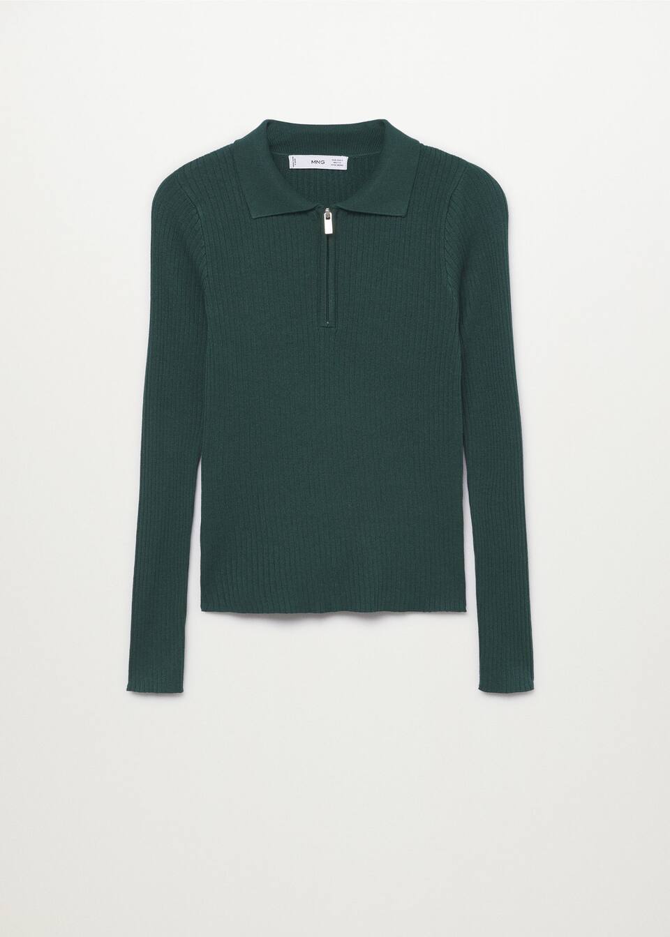 Ribbed Sweater With Zip Woman Mango Aruba Ribbed Sweater With Zip Woman Mango Aruba