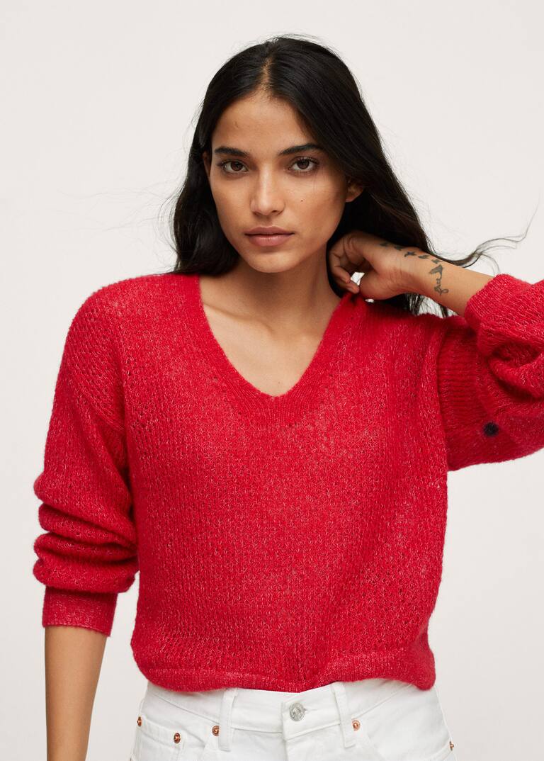 v neck sweater mango