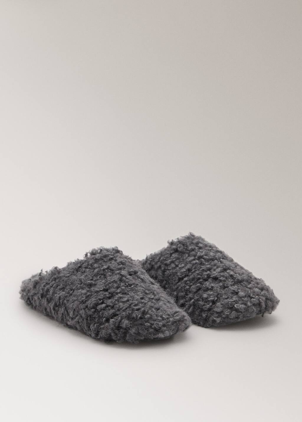 Mango Shearling-effect Trainers Charcoal In Gray