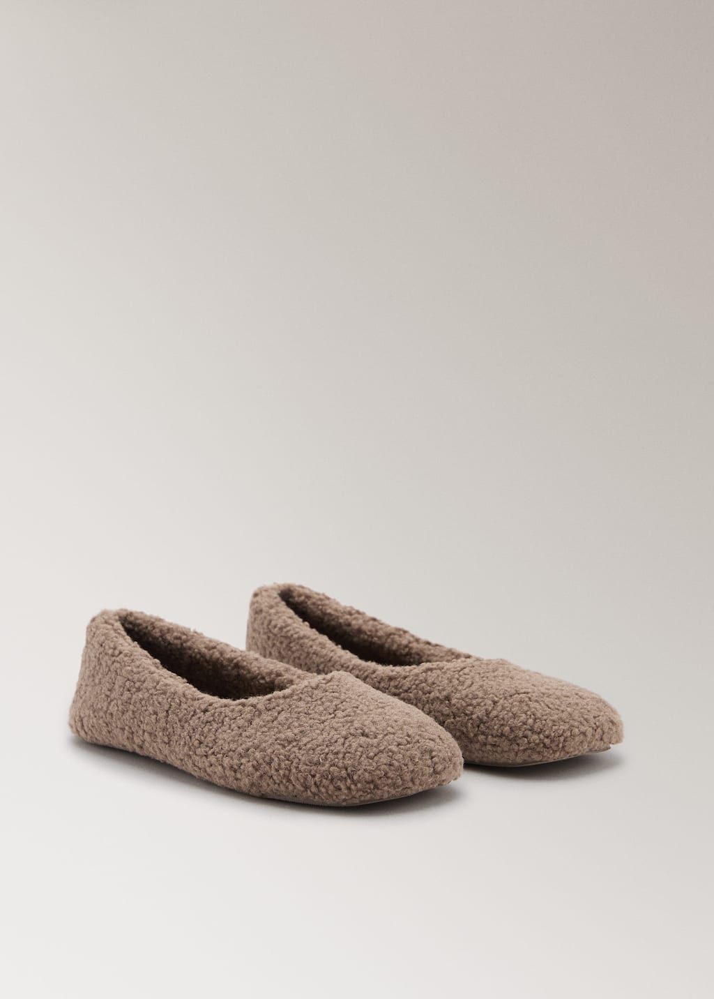 Mango Ballerine En Sherpa Marron - Femme - 41 -  In Brown