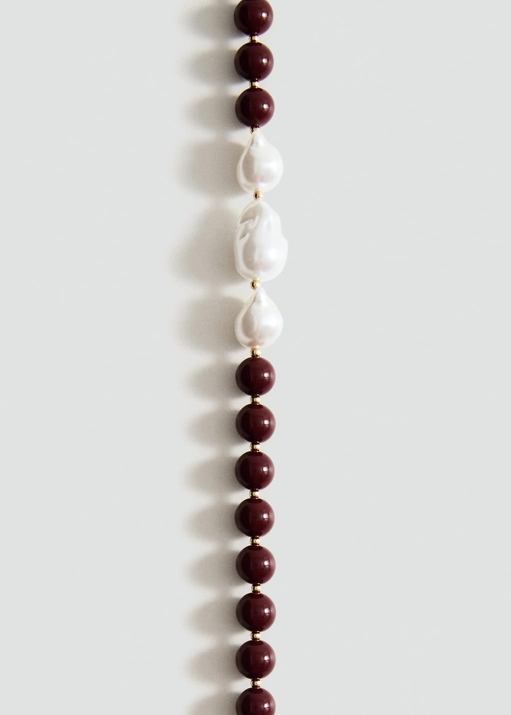 Mango Collier Boules Combinées Grenat - Femme - Taille Unique -