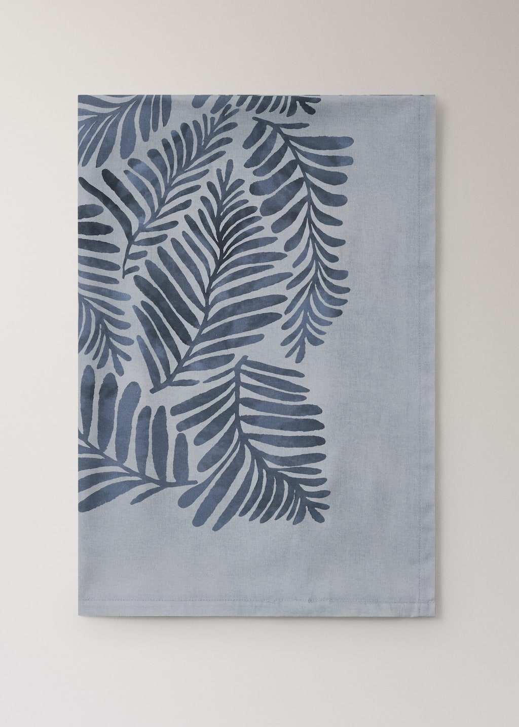 Mango Home Cotton Canvas Tablecloth With Leaf Print, Seats 2 To 4 Ink Blue