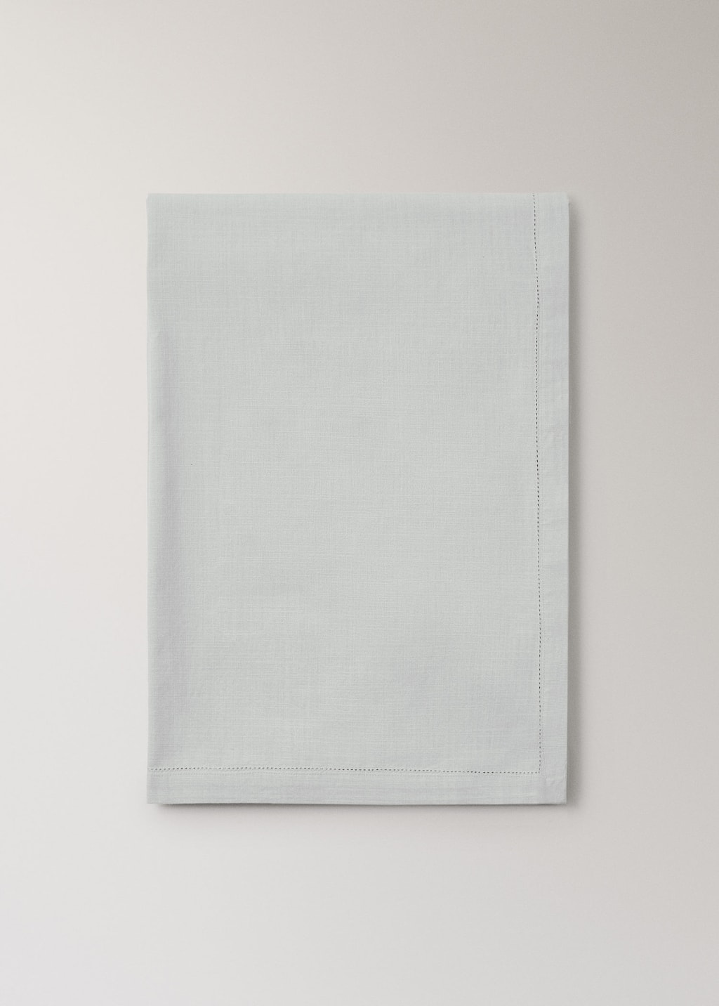 Mango Home Cotton Hemstitched Tablecloth For 8 To 10 Diners Grey In White