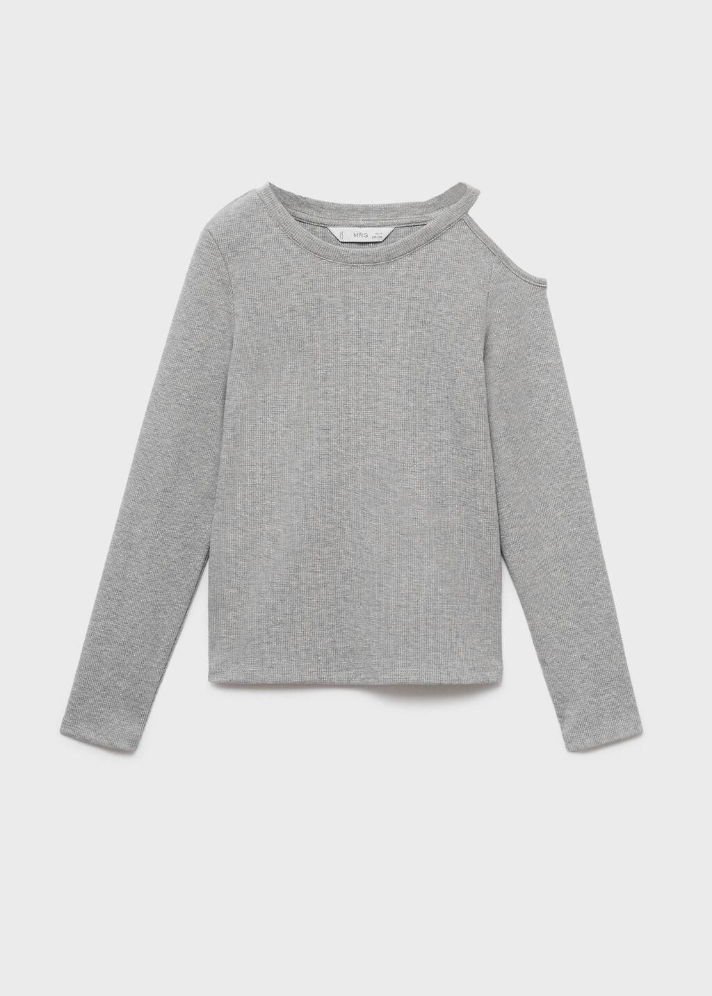 Mango T-shirt Medium Heather Grey In Gray