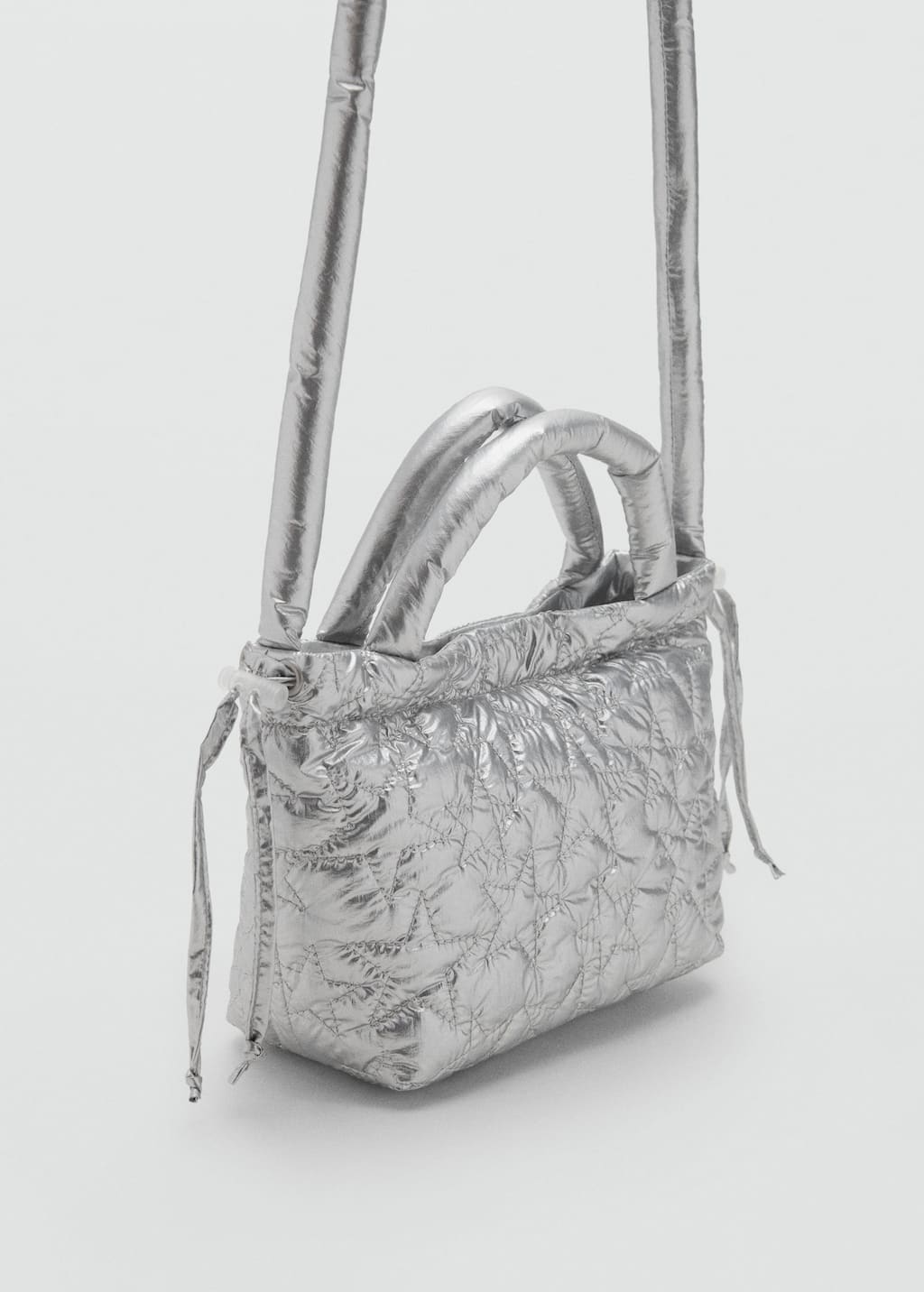 Mango Star Metallic Bag Silver In Silver