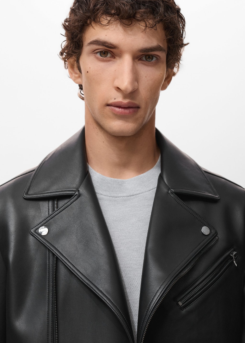 Leather-effect biker jacket