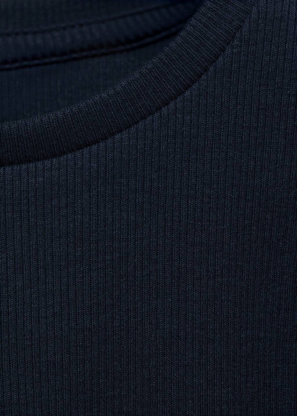 Ruffled ribbed T-shirt