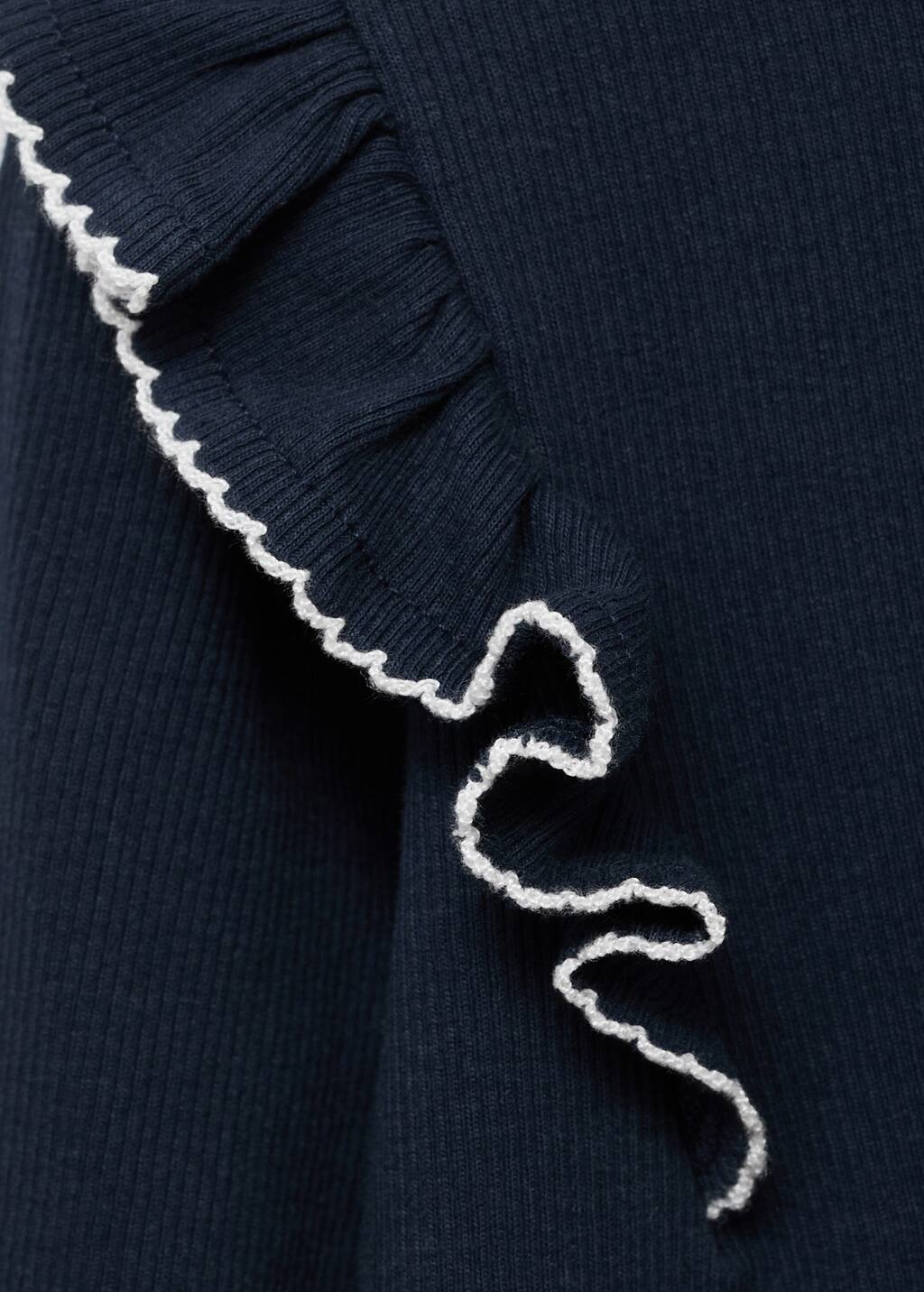 Ruffled ribbed T-shirt