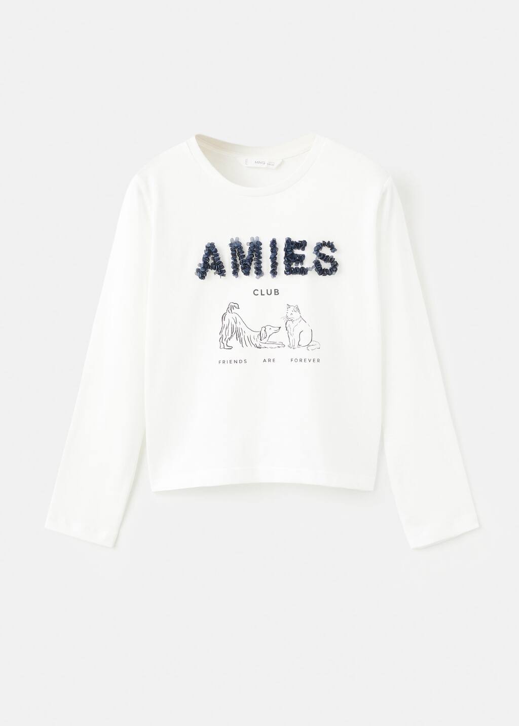 Mango Printed Long Sleeve T-shirt Off White In White