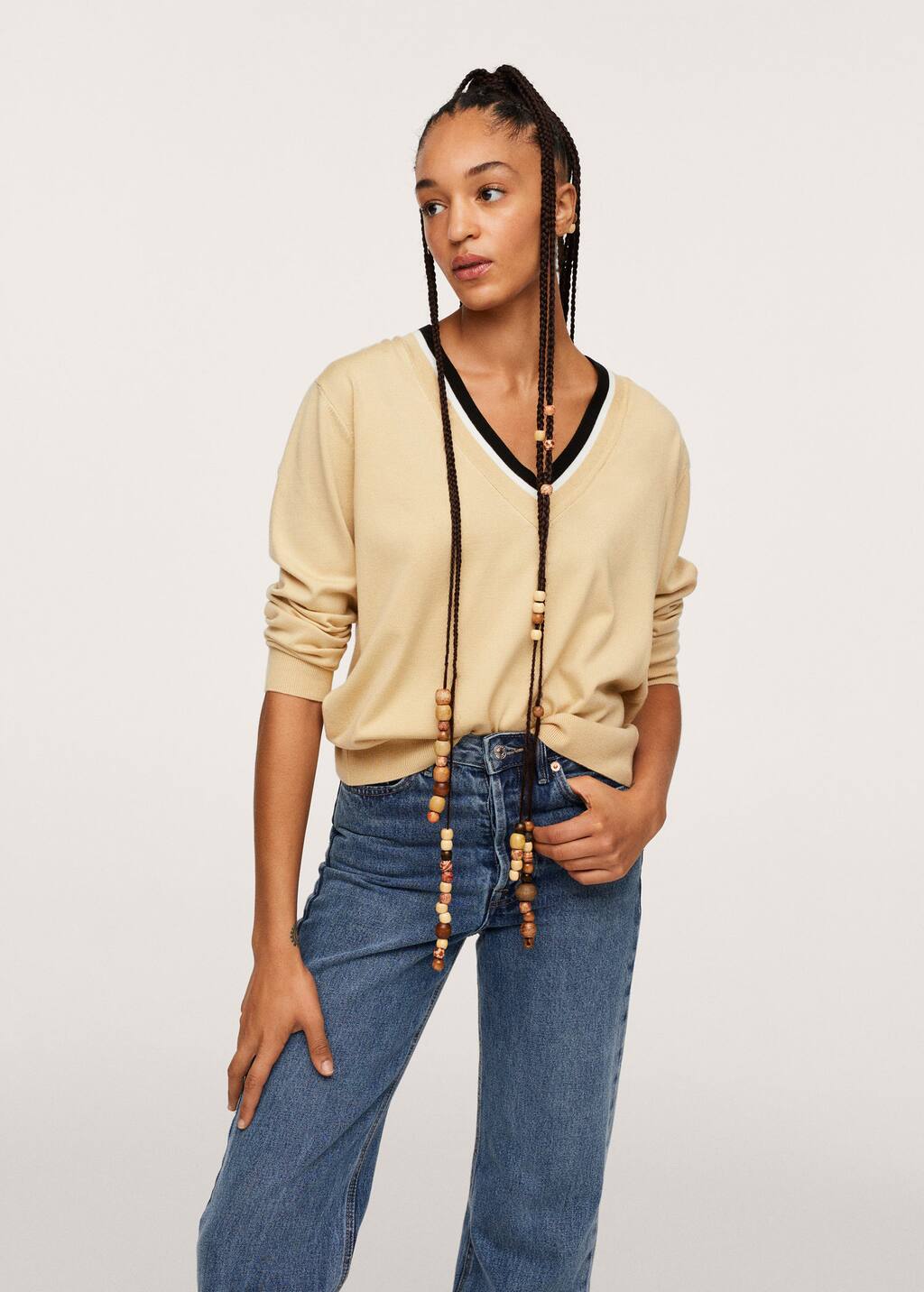 v neck sweater mango