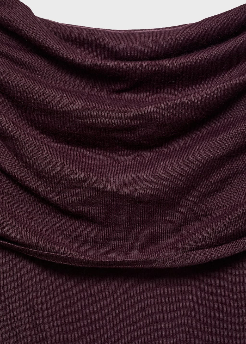Fitted sweater with draped neckline