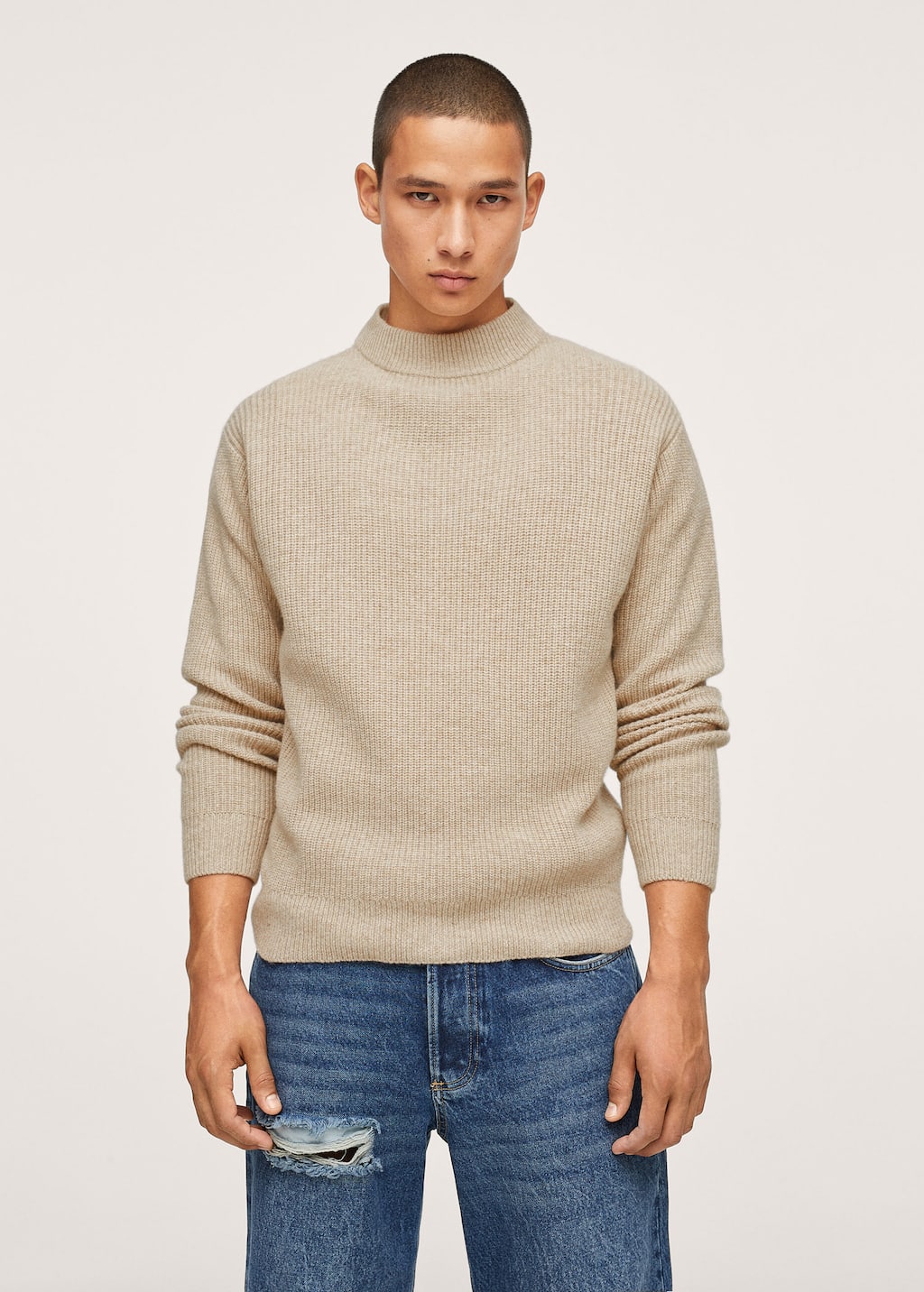 mango high collar sweater