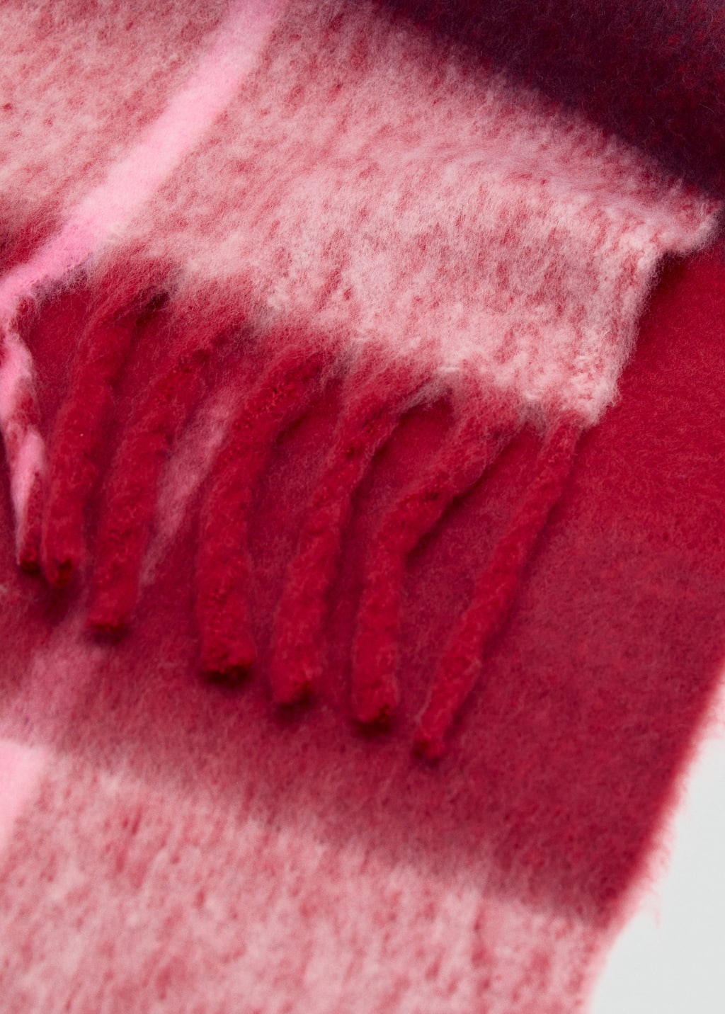 Mango Teen Striped Knit Scarf Red