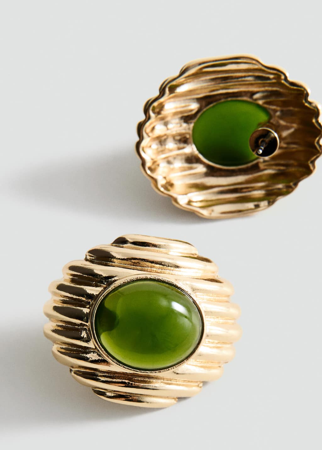 Mango Combined Resin Stone Earrings Gold In Gold