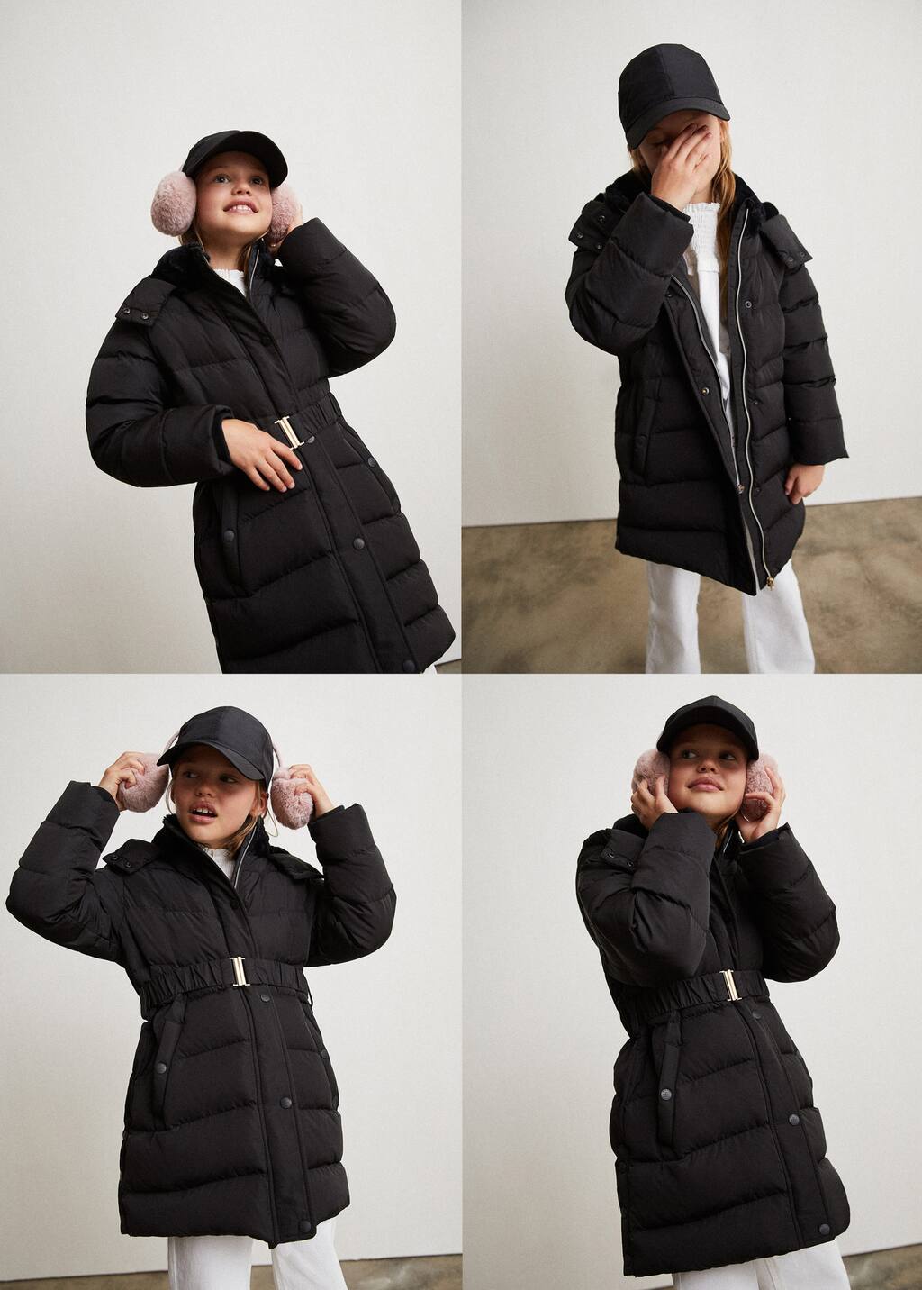 mango quilted feather coat