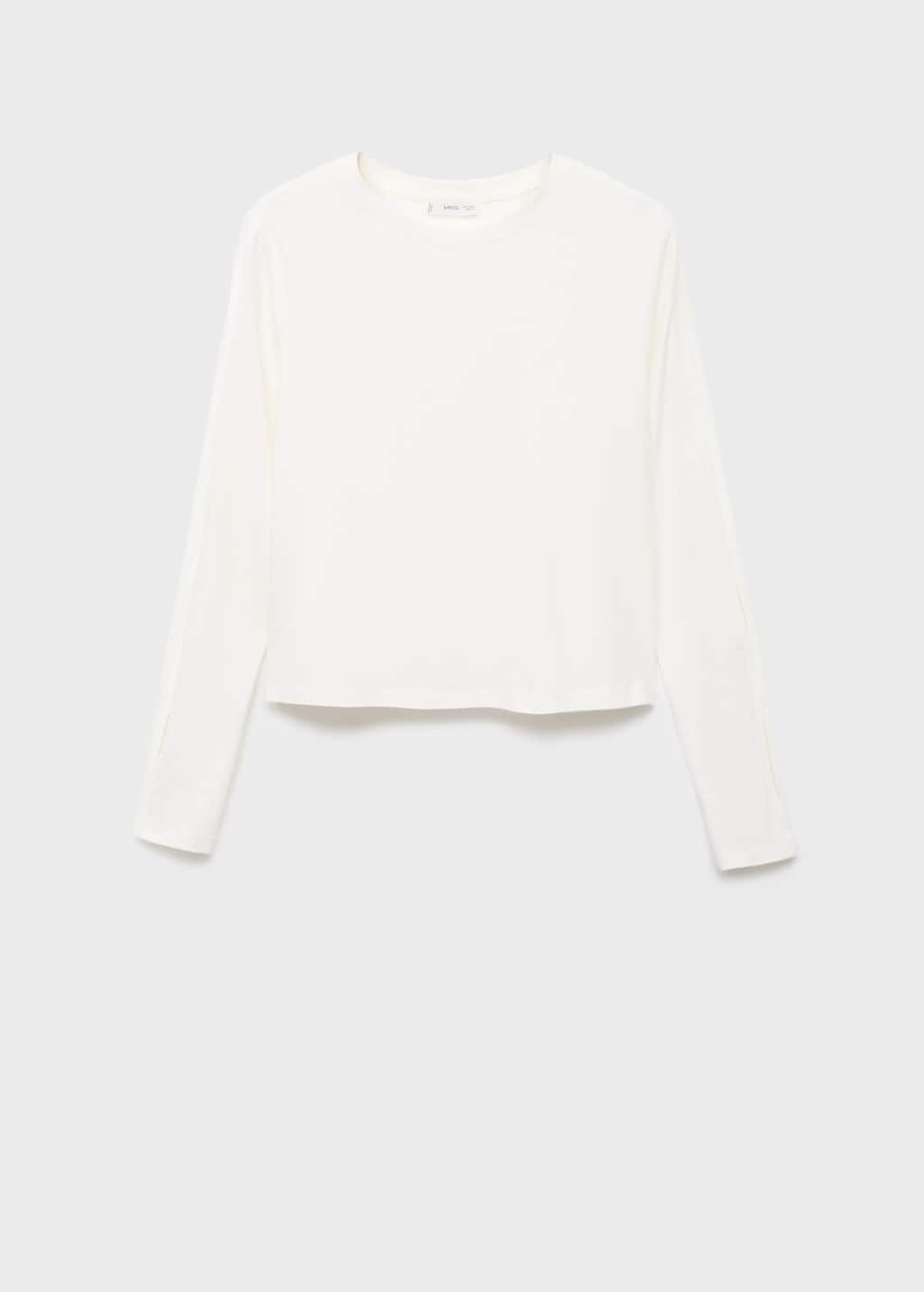 Mango Teen Long-sleeve Knitted Sweater White In White