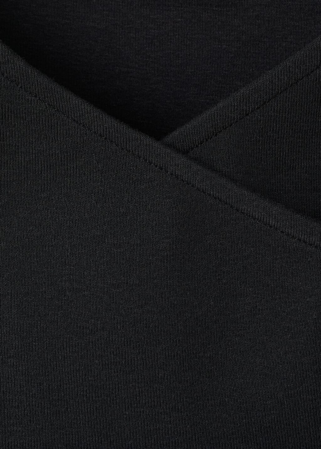 Gathered cotton t-shirt