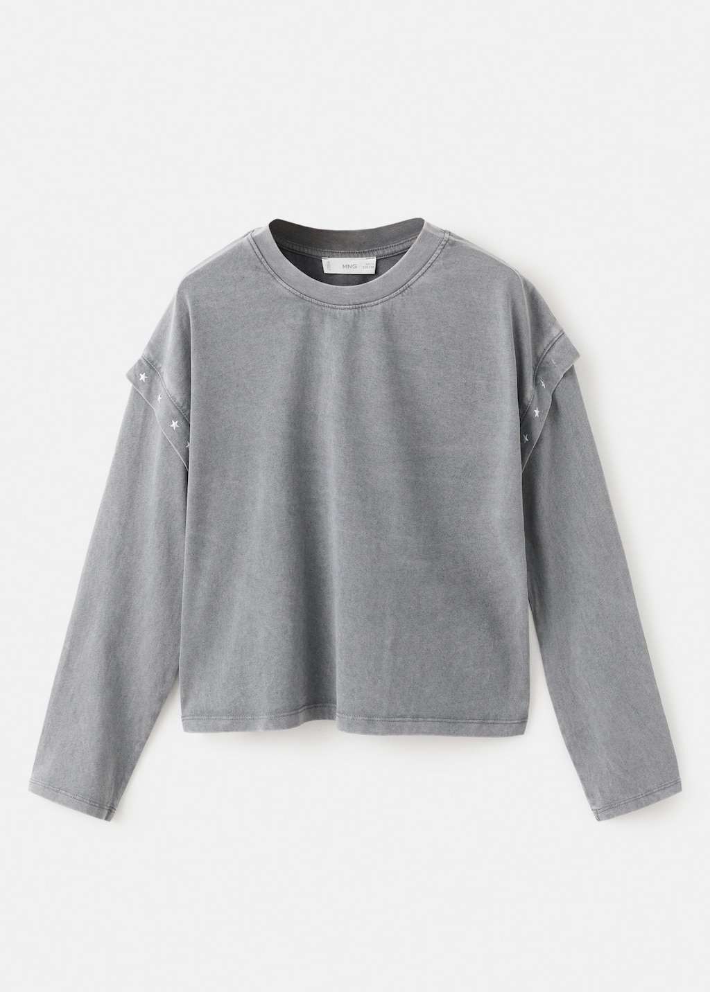 Mango Kids' Bead Detail T-shirt Charcoal In Gray