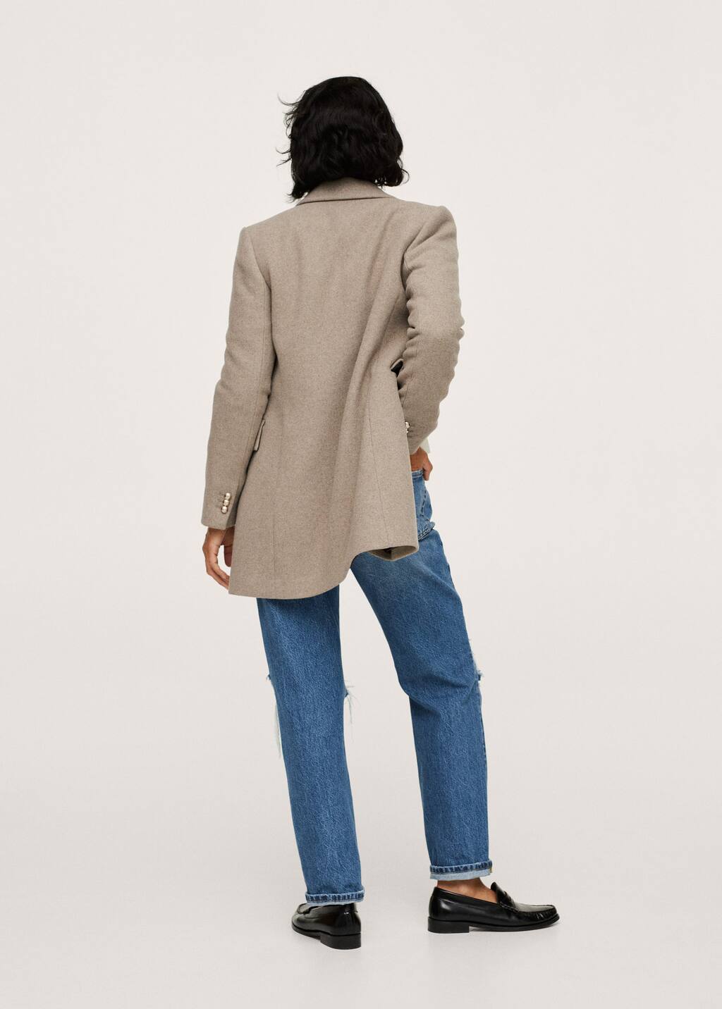 mango buttoned wool jacket