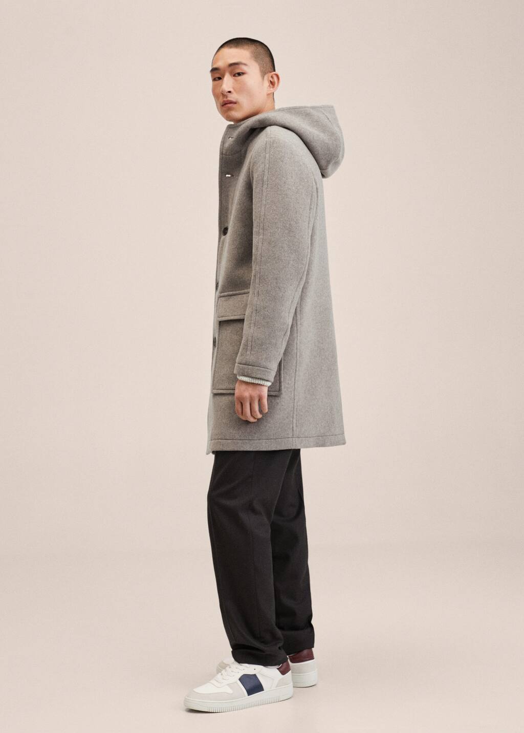 mango hooded wool coat