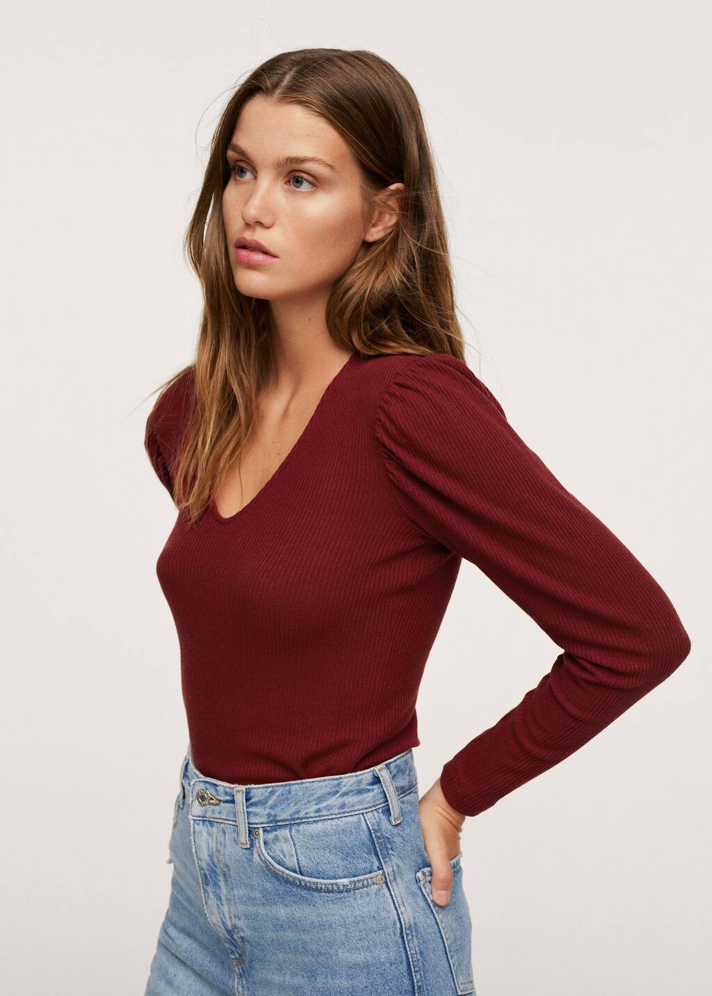 Mango Longsleeve tshirt with ruffles 17007756 70