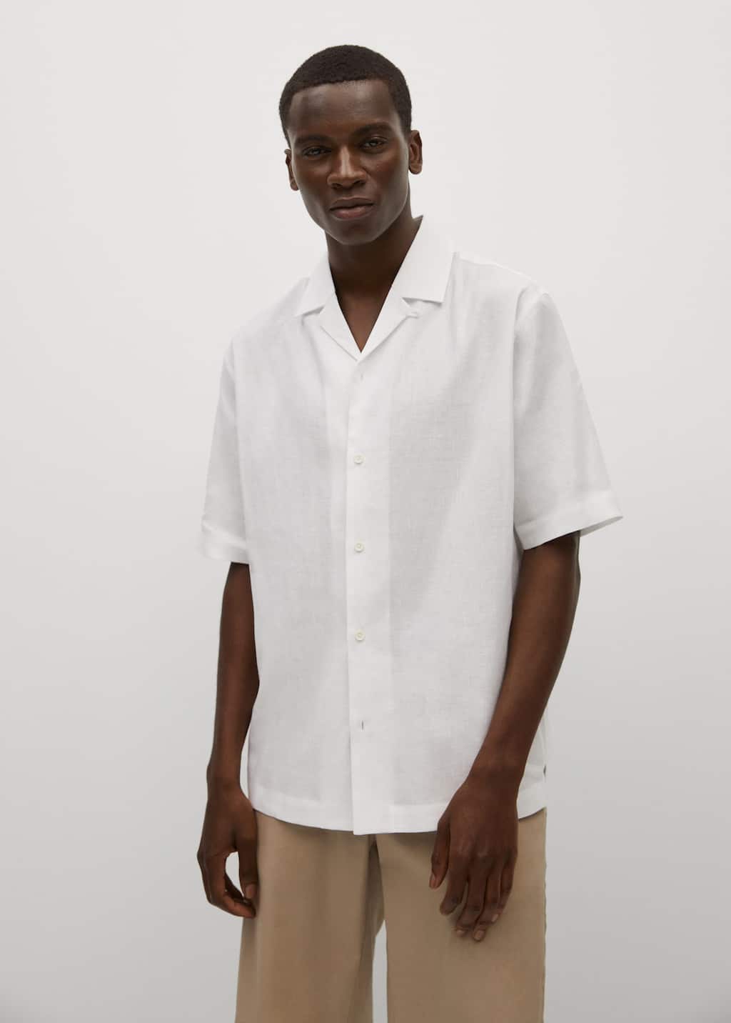 camicia lino uomo mango