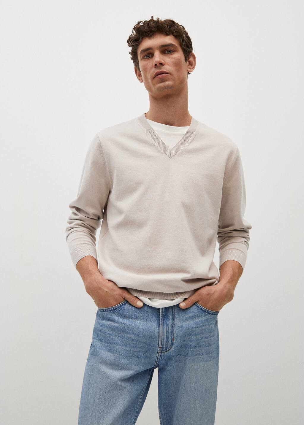 v neck sweater mango