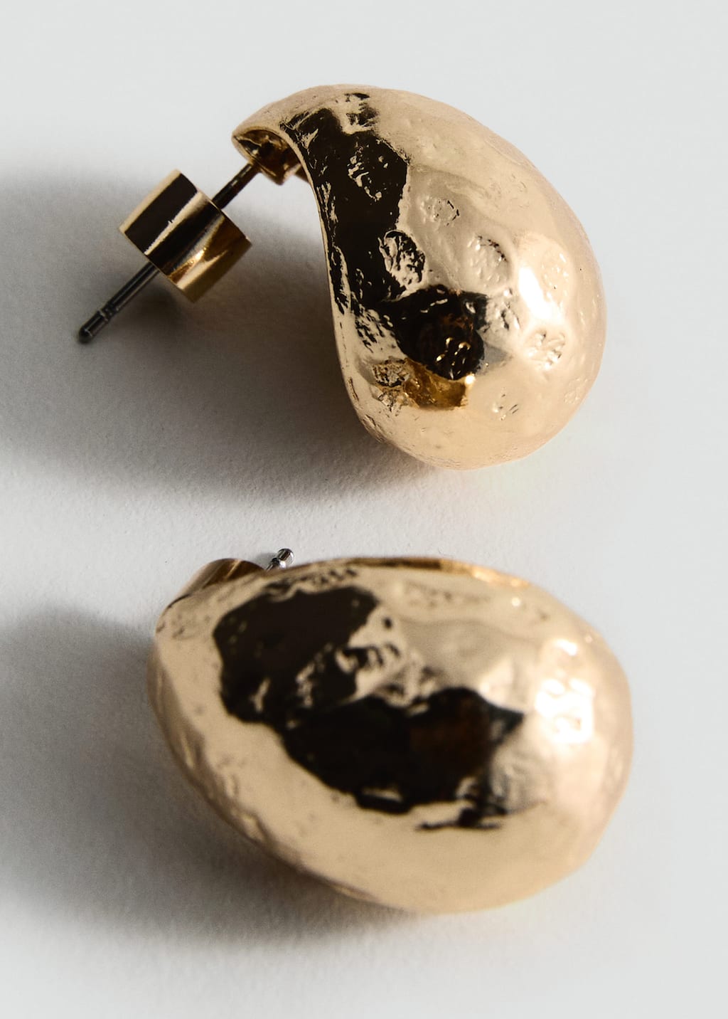 Mango Boucles D'oreilles Goutte Texturées Or - Femme - Taille Unique -