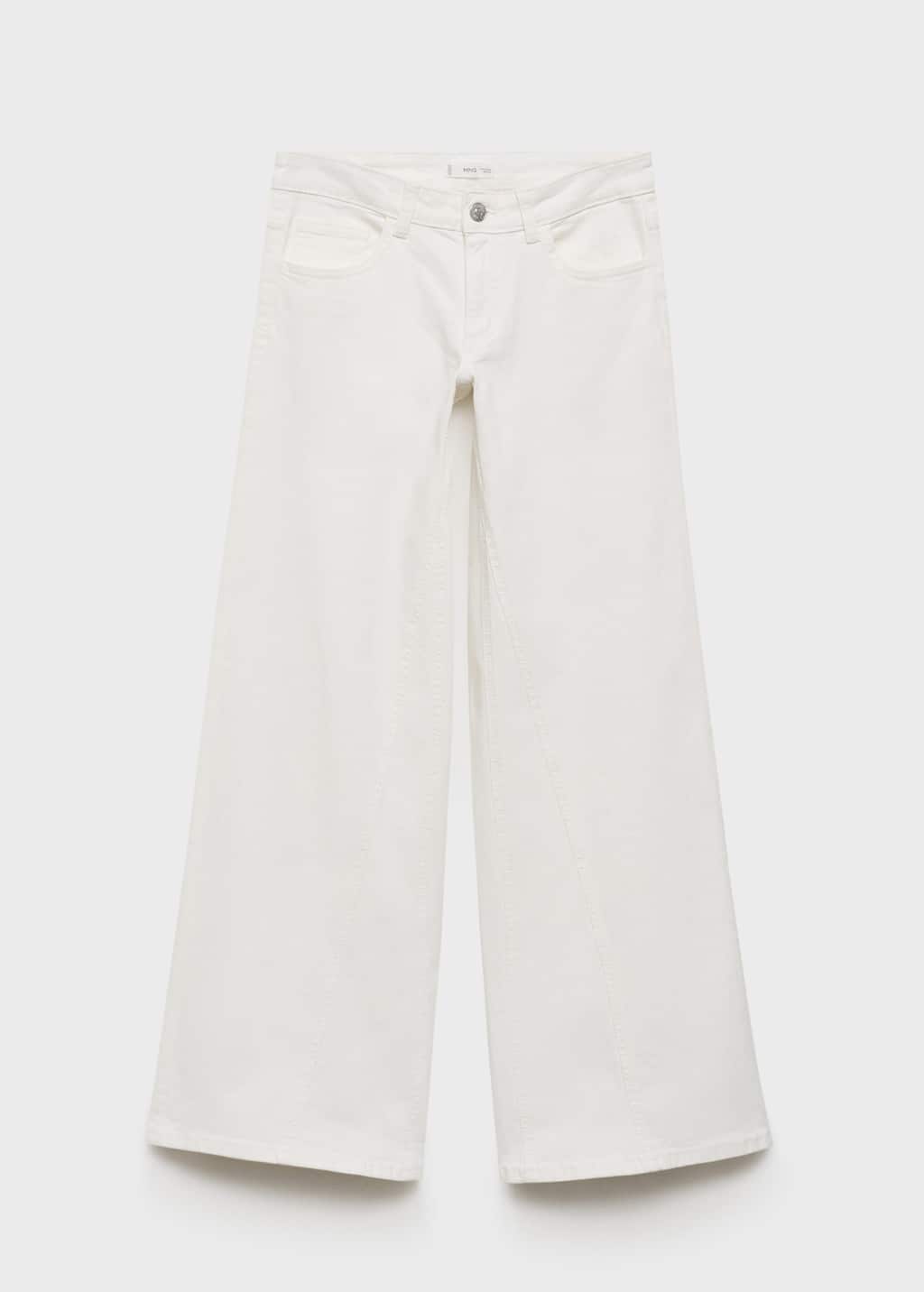Mango Teen Jeans Wide Leg Off White
