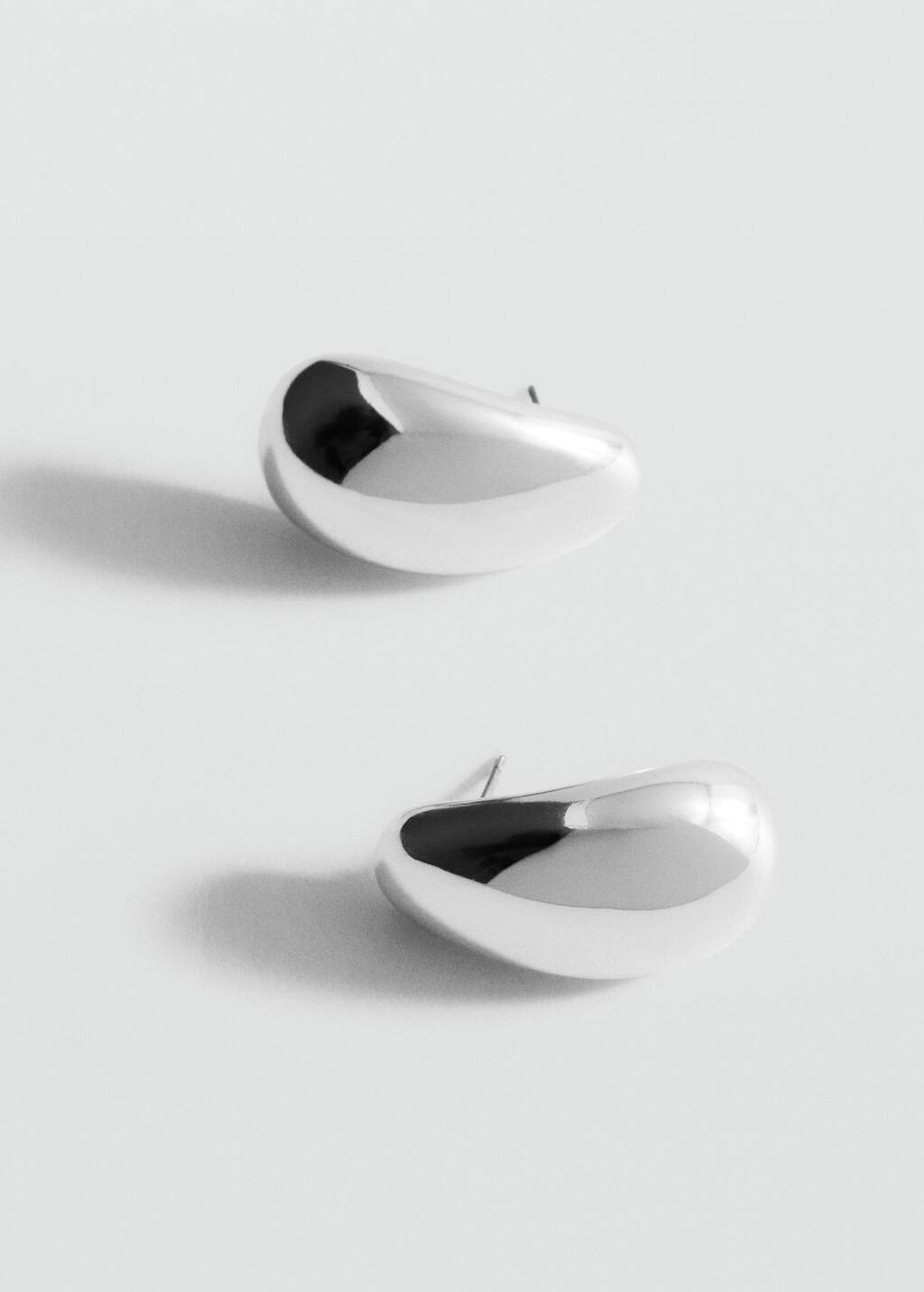 Mango Boucles D'oreilles Ovales Volume Argent - Femme - Taille Unique -